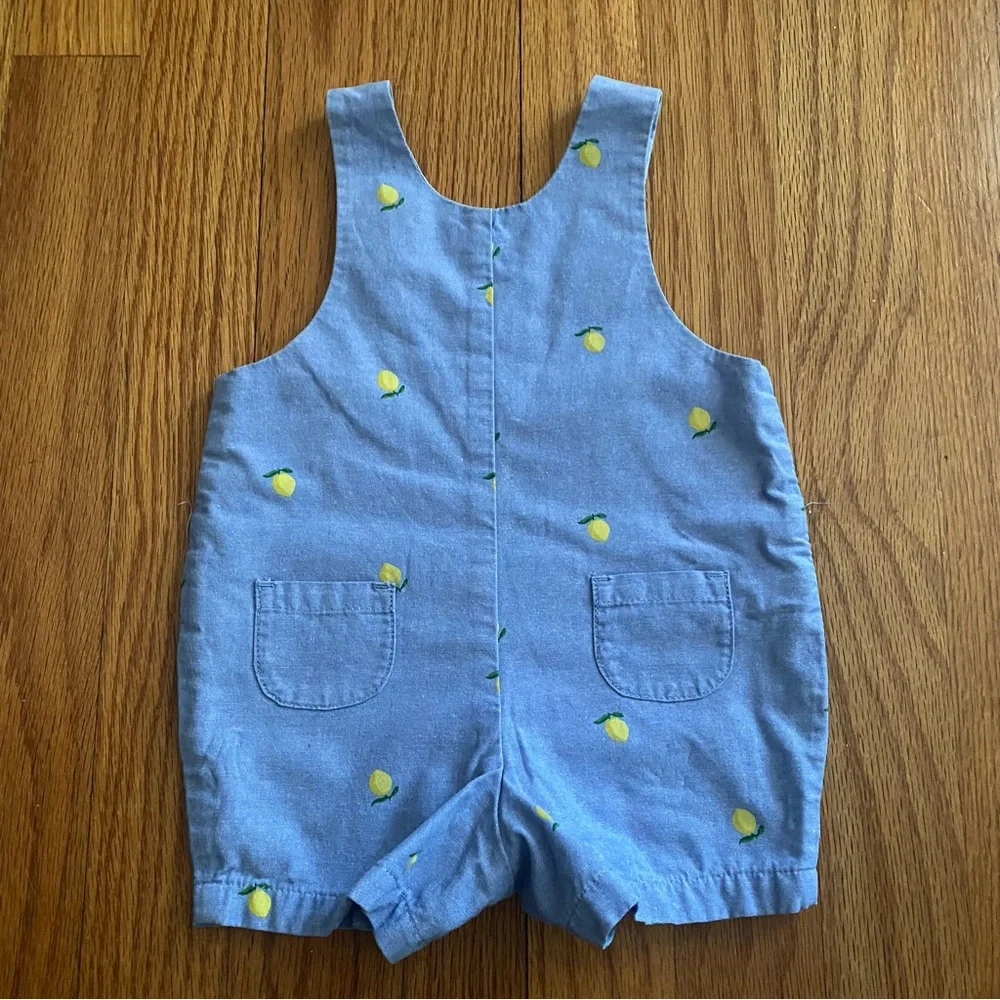 Janie and Jack Oxford Lemon Overall - Picture 7 of 9